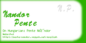 nandor pente business card